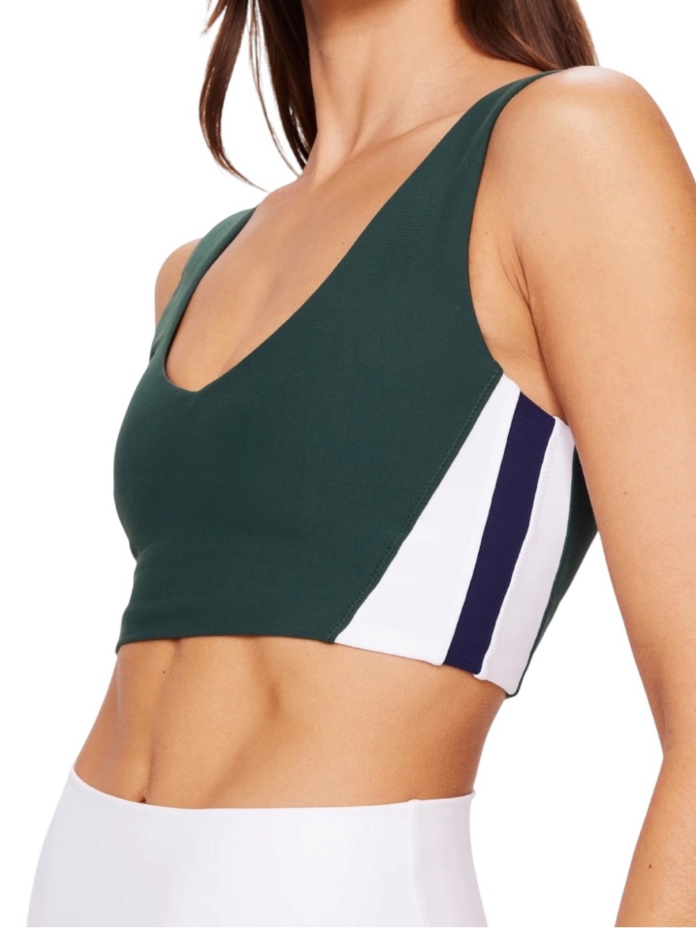THE UPSIDE Playoff Isaac V-Neck Sports Bra M/8 Forest Green Luxury Activewear